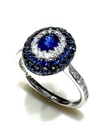 Ring Woman Classici in White Gold Zaffiro blu MOD 1047 GOVONI FABIO